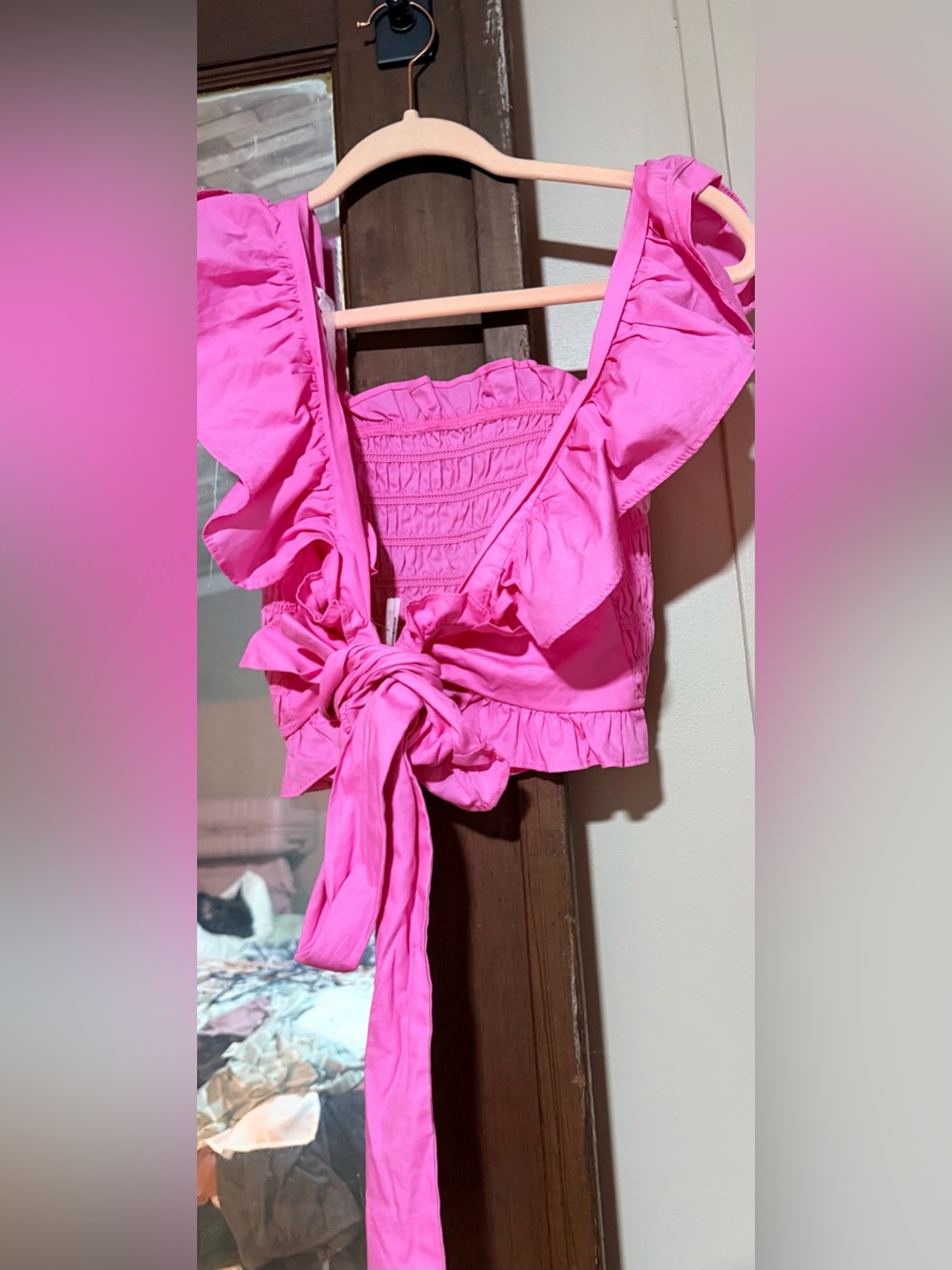 Altar'd State NWT Meg Flutter Sleeve Mocked Top - Picture 4 of 5